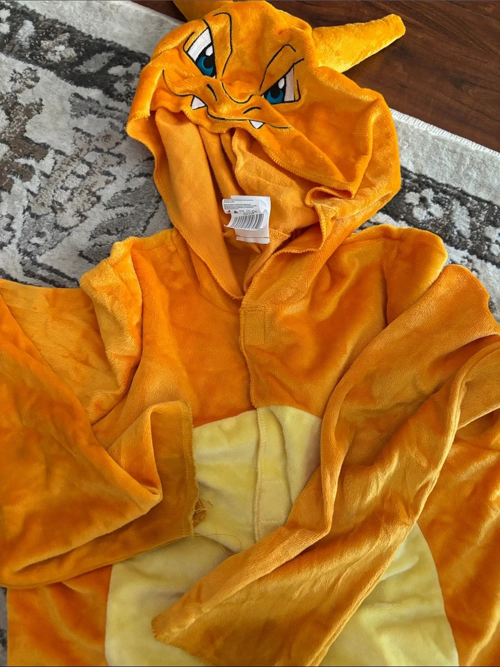 Pokemon Orange and Yellow Hooded Onesie Costume
